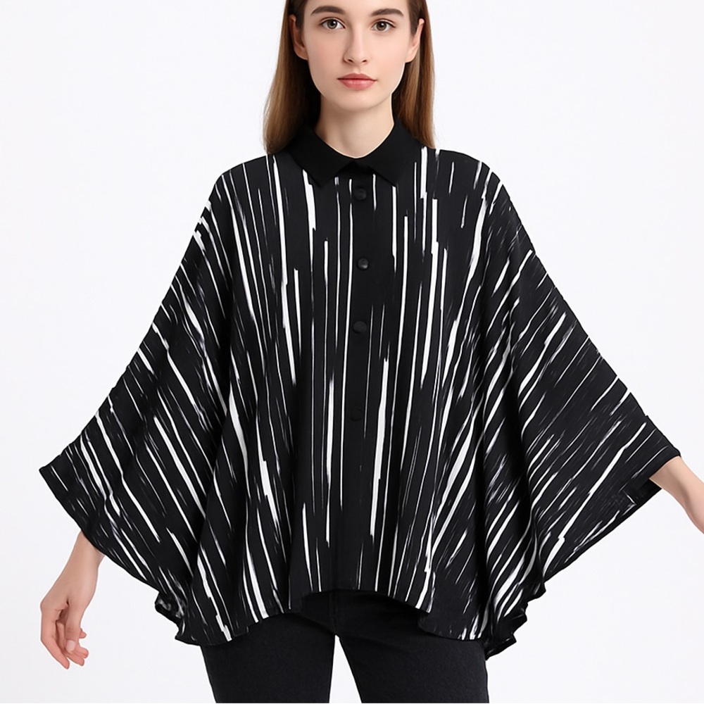 Metallic Flowing Cape Top The Lillie